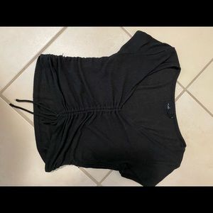 Urban Outfitters Black Cropped String Tie Crop Top